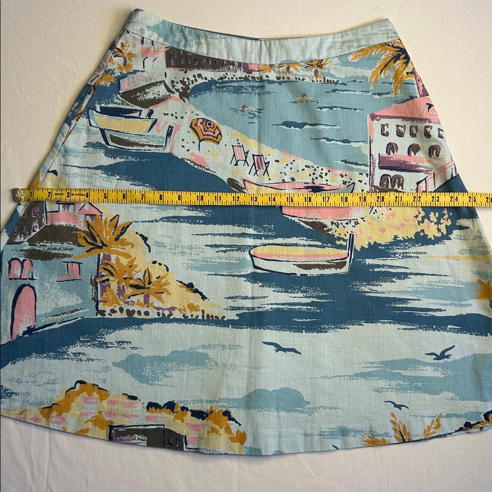 Boden Scenic Print A-Line Skirt size 6 100% cotton - Picture 7 of 11